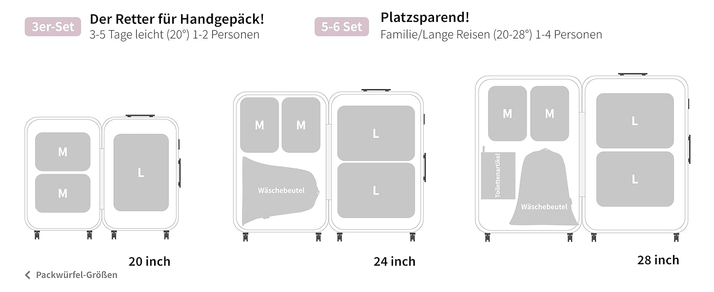 Набір кубиків-органайзерів для подорожей Cipway Kompressions, 6 шт. (білий, Mauve Pink)