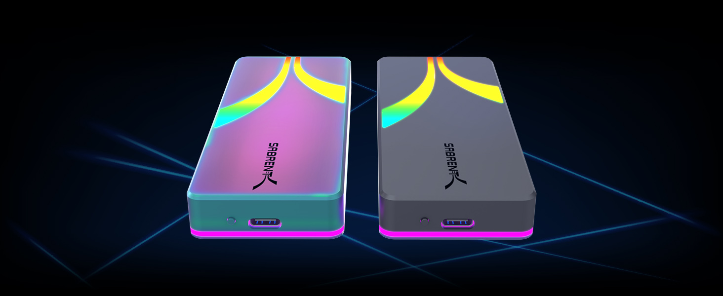 Корпус для NVMe SSD Sabrent з адаптером m.2 SATA, USB C 3.2 Gen 2 (10Gbps), охолодження, підтримка M+B Key