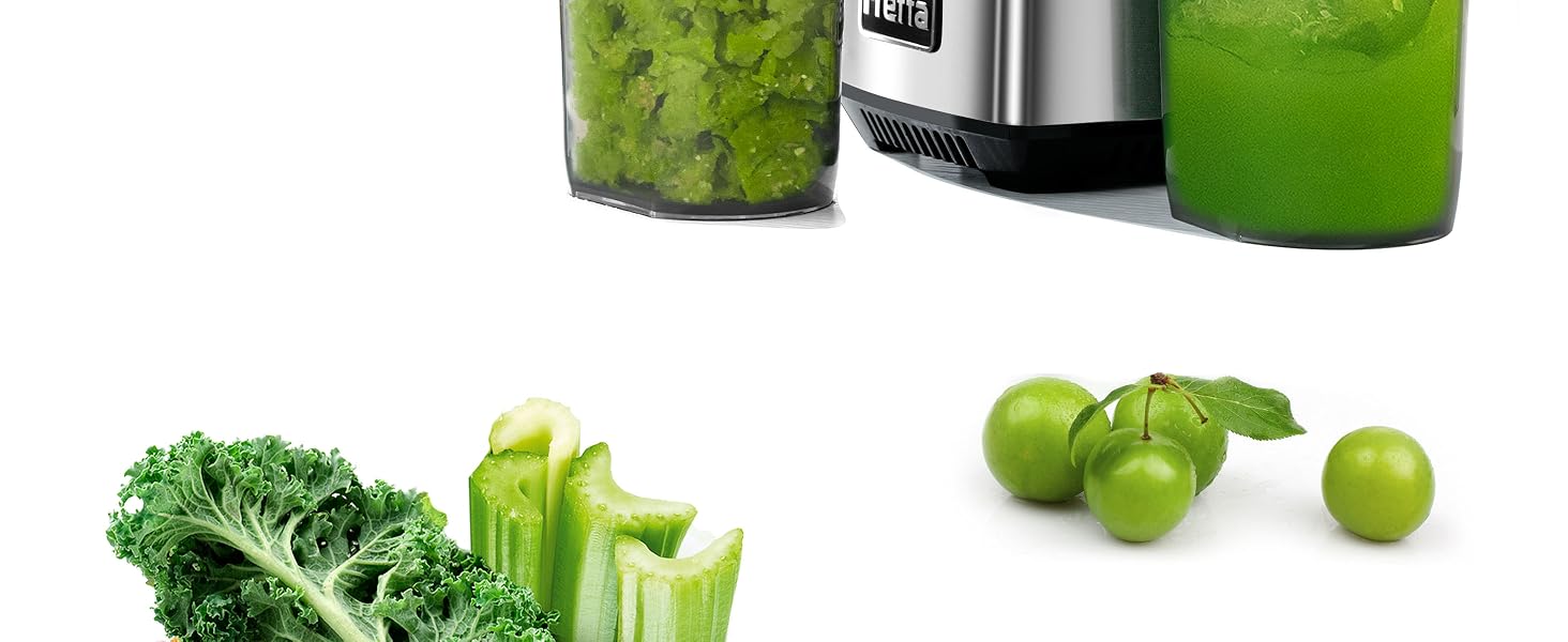 Шнекова соковижималка Fretta Slow Juicer з нержавіючої сталі для овочів та фруктів, сіра