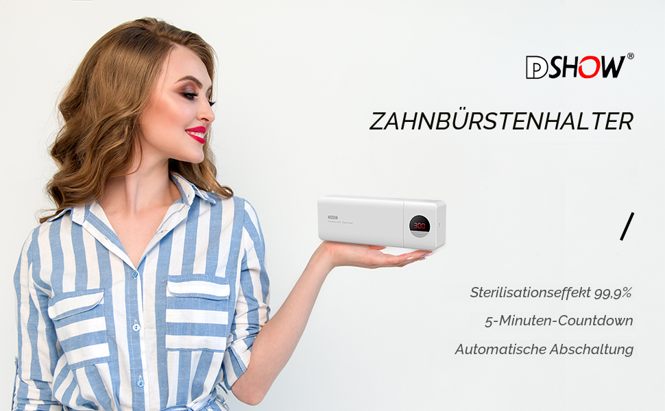 Стерилізатор зубних щіток DSHOW UV з таймером, бездротовий, настінний, 2000mAh, білий