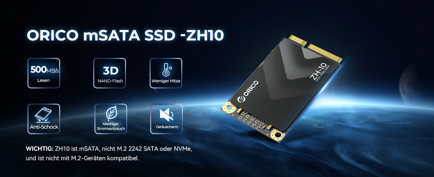 ORICO NVMe SSD 512GB M.2 PCIe 4.0 x4 - Внутрішній SSD з радіатором для ПК та ноутбуків