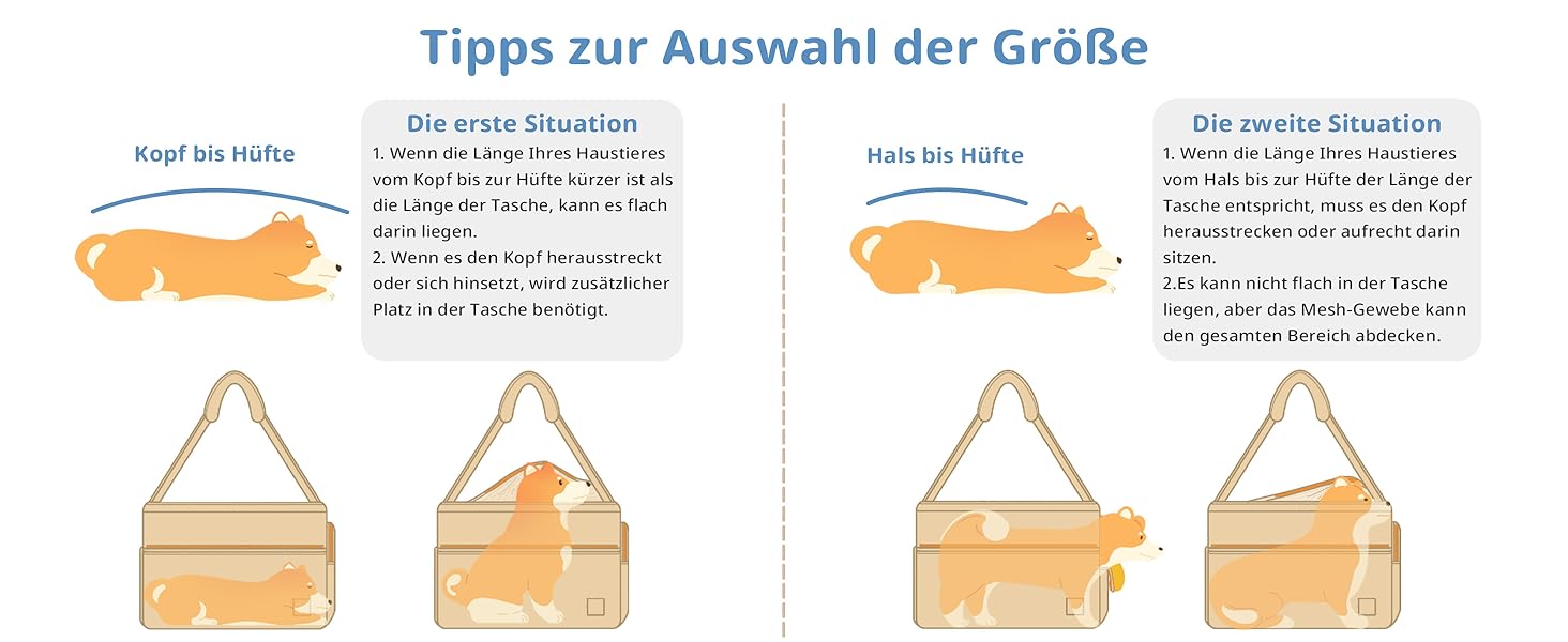 Транспортна сумка для собак, котів та кроликів – складана переноска з безпечним замком, сіткою для вентиляції та бічними кишенями – практична переноска для подорожей (Бежева/Хакі, 34x16x25/40x14x25 см)