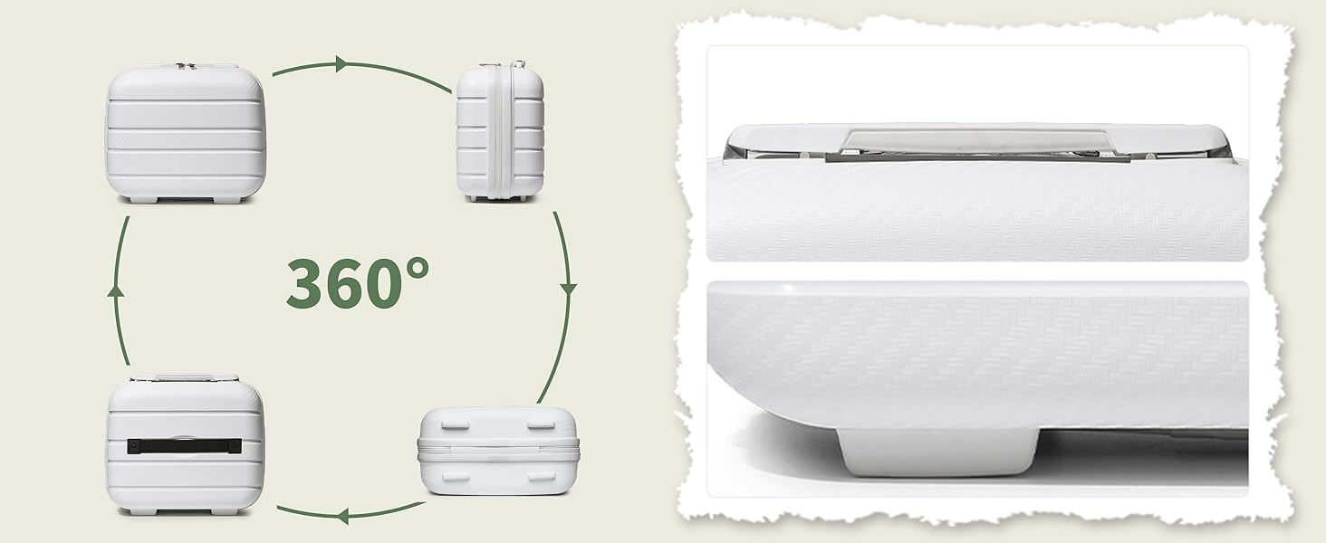 Валіза KONO Zwillingsrollen з TSA-замком, білий XL (76 см, 100 л)