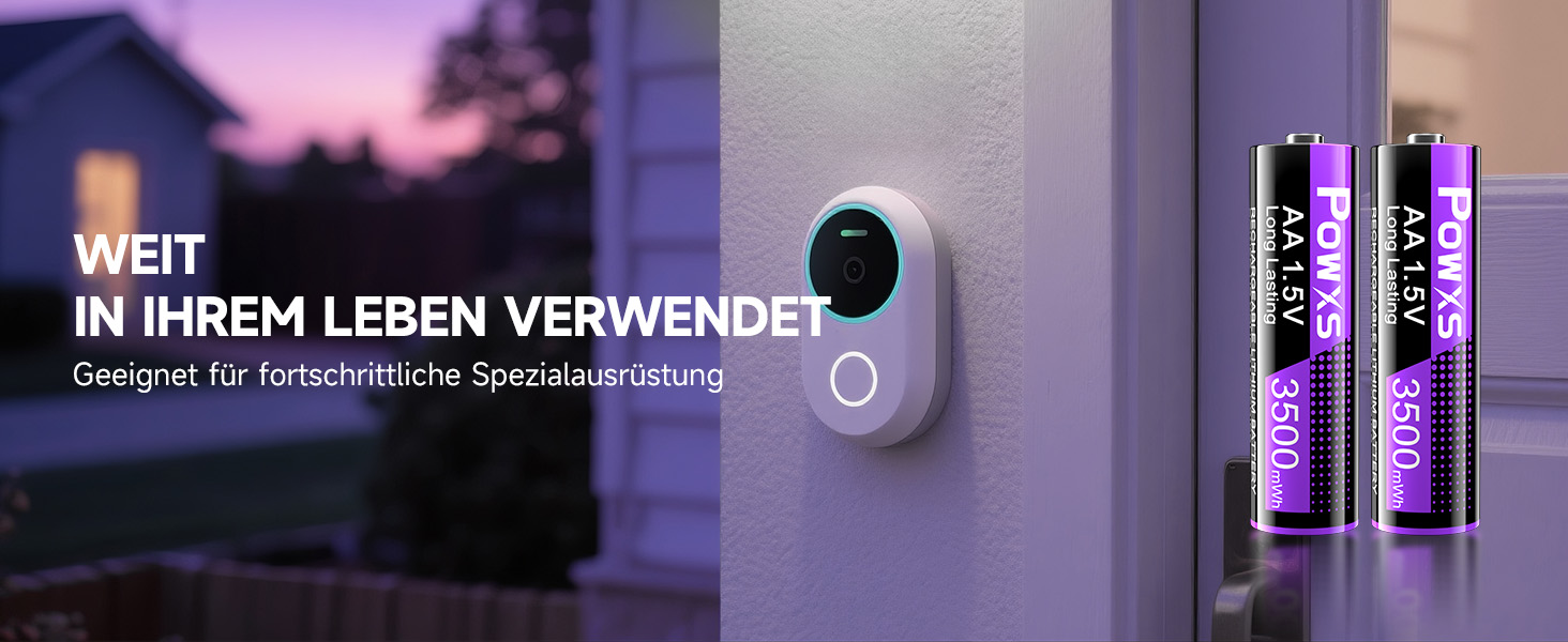 POWXS 8 x AA 3500mAh літієві акумулятори з 8-портовим швидким зарядним пристроєм з LCD-дисплеєм | Швидка зарядка та стабільна напруга 1.5V | Для геймпадів, LED-ліхтарів, пульт дистанційного керування