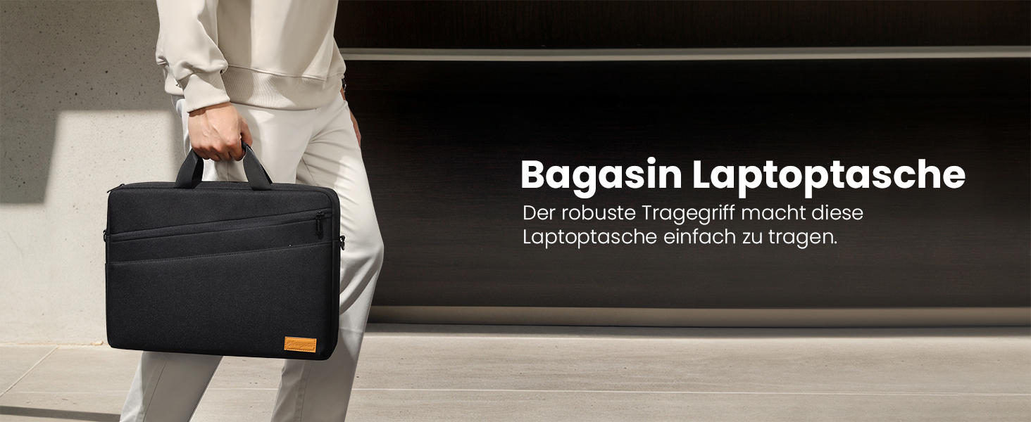 Сумка для ноутбука Bagasin 15-16 дюймів, розширювана, водостійка, чорна - Акта/Сумка через плече