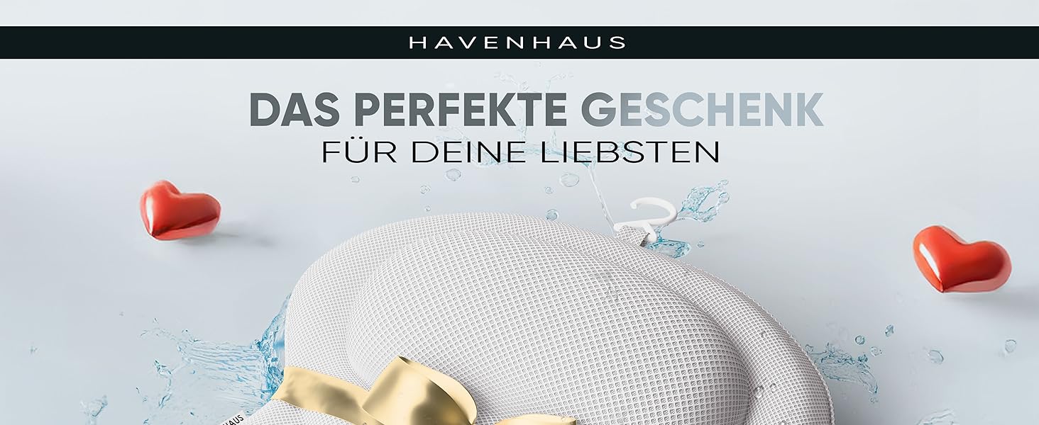 Преміум подушка для ванни Havenhaus | Подушка для ванни з швидковисихаючого матеріалу та великими присосками для надійної фіксації | Подушка для ванни для оптимальної релаксації шиї (XX-Large, Білий)