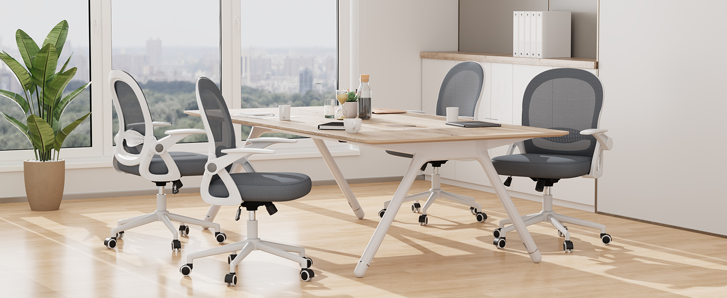 Офісний стіл Rattantree: ергономічний стілець з дихаючою спинкою, регульована висота, сітчаста конструкція, підлокітники, 360° обертання, для офісу та дому (темно-синій)