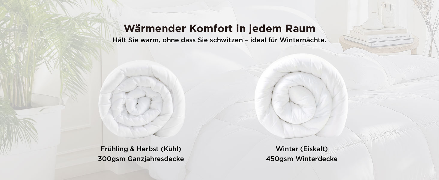 Комплект постільної білизни BEDSURE: ковдра зимова 135x200, ковдра літня 135x200, ковдра всесезонна 135x200, 450gsm, білий