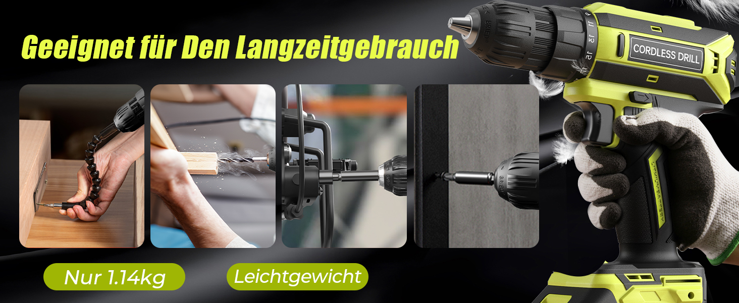 Акумуляторний шуруповерт-дрель 20V, 56 шт. в наборі, 42Nm, LED-підсвітка, для дому та ремонту