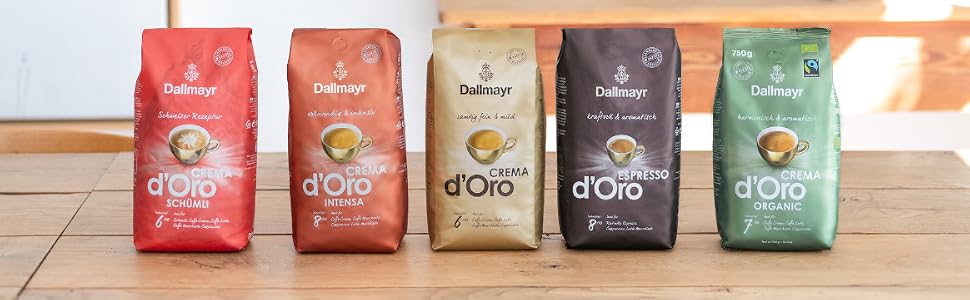 Кава в зернах Dallmayr Crema D'Oro Medium Roast, карамельний смак, 1 кг