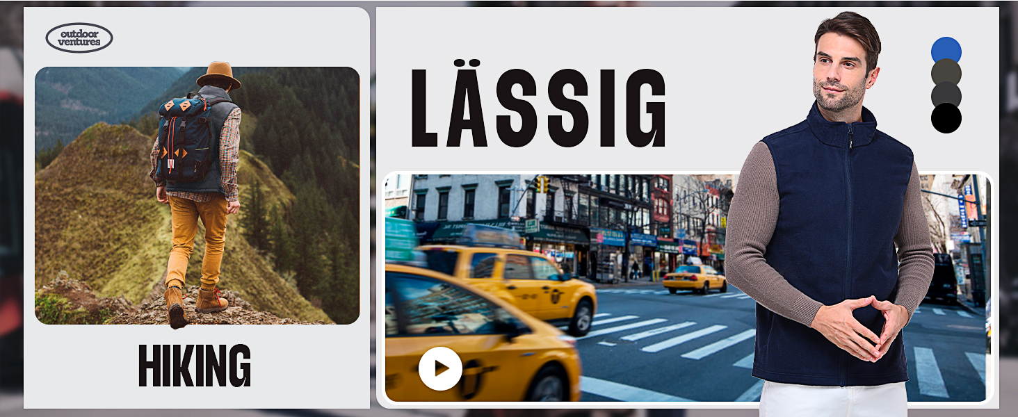 Флісова жилетка чоловіча Outdoor Ventures з довгими рукавами, тепла, вітронепроникна, з підкладкою, зимова жилетка, робоча жилетка для чоловіків з кишенями на блискавці (XL, Dim Gray)