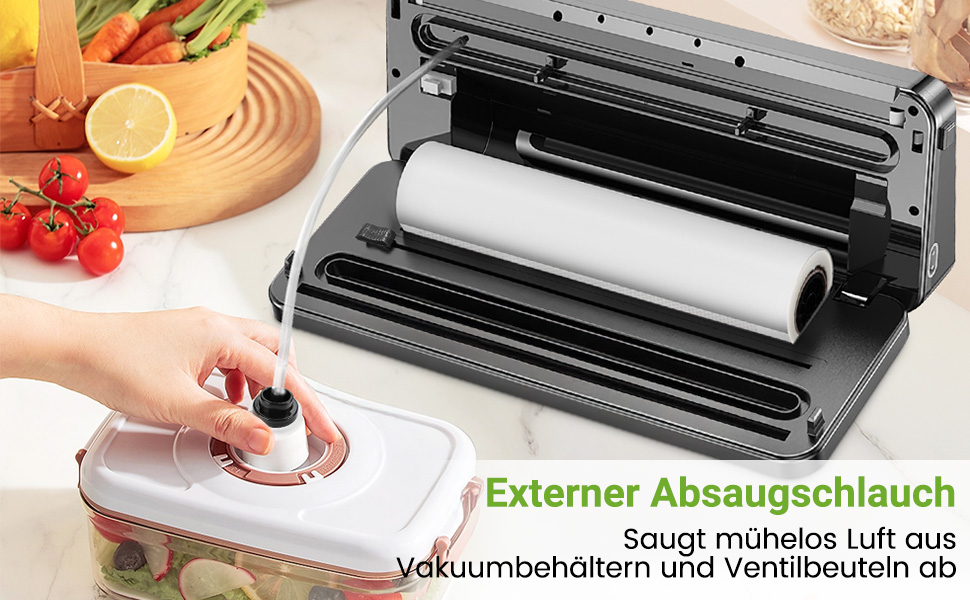 Вакуумний пакувальник 6-в-1 з мішками та рулонами, вбудований різак