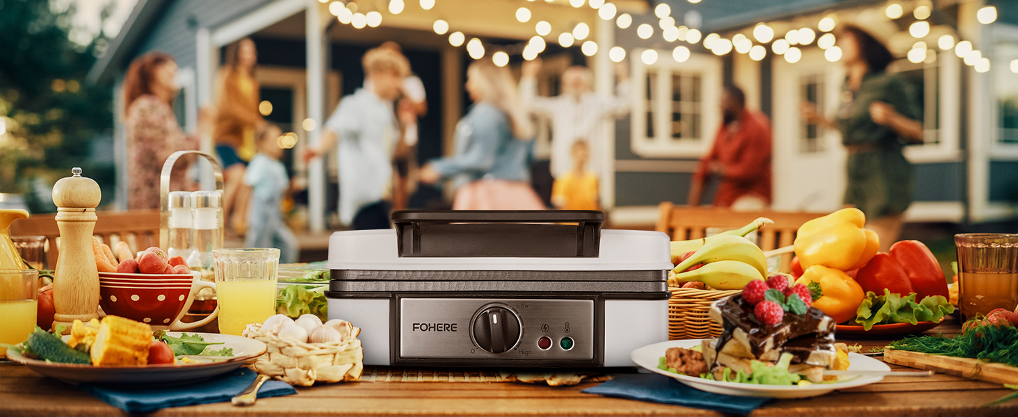 Електричний вафельниця FOHERE 2 шт. | 1200 Вт | Вафельниця, гриль для сендвічів, тостер | Антипригарне покриття