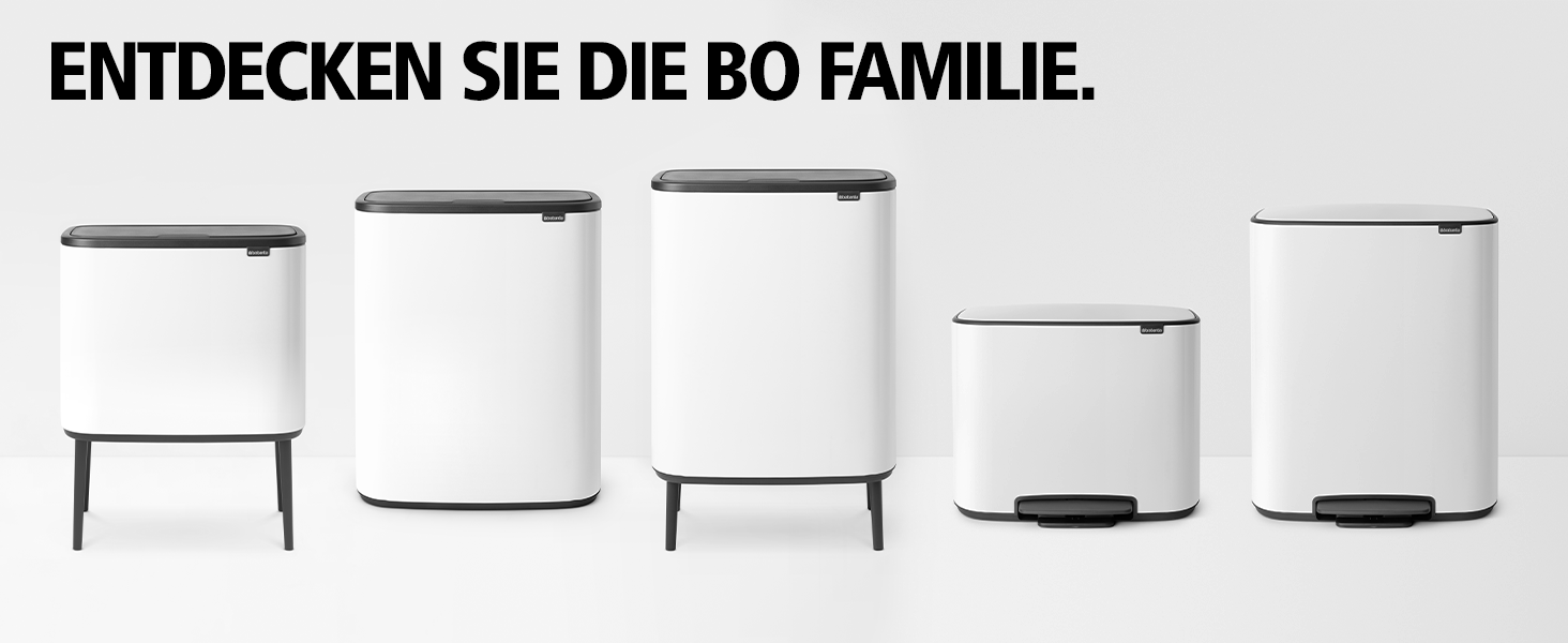 Сміттєвий бак Brabantia Bo Touch Bin 36 л, металевий, білий, з внутрішнім відром (54 x 32 x 68 см)