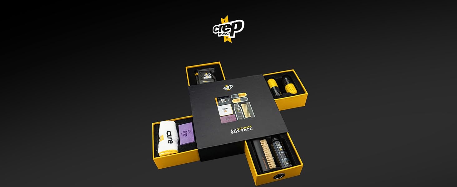 Набір для чищення кросівок Crep Protect Box-Pack преміум: 6 серветок, 2 капсули, гумка, розчин 100 мл, мікрофібра, щітка