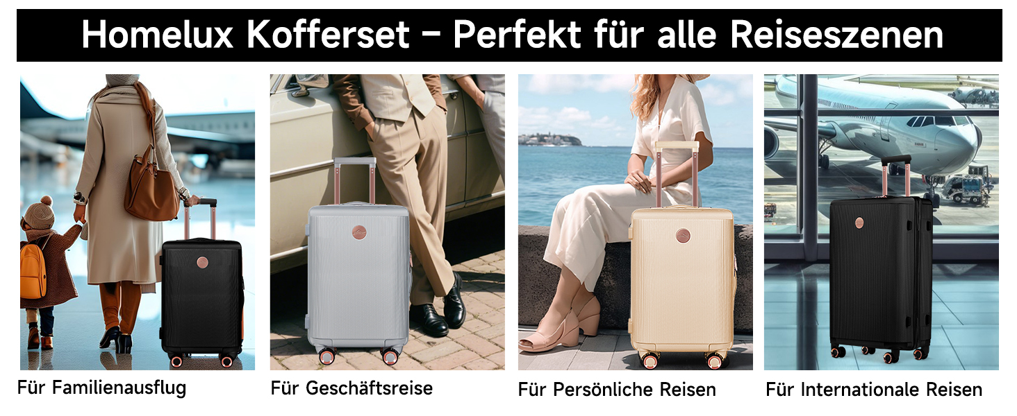 Набір валіз Homelux 3 шт. Бежевий, ABS, Hartschale (твердий корпус), M-L-XL, 1003-beige