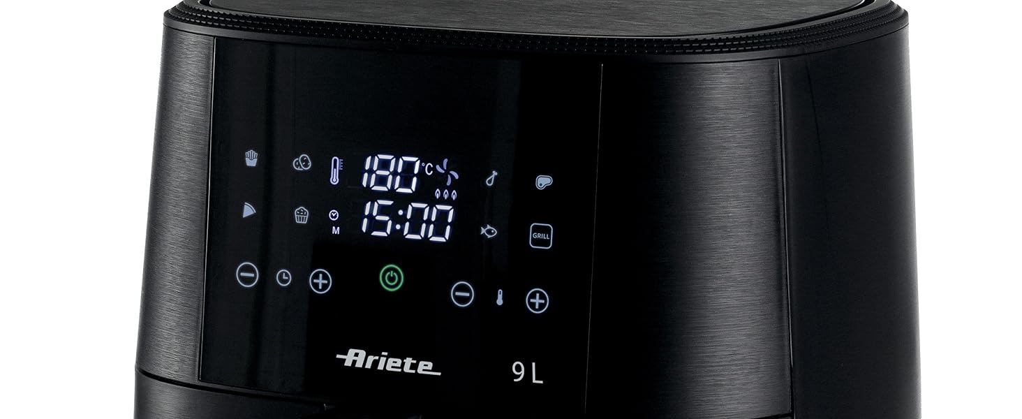 Фритюрниця аерологічна Ariete 4633 4L, 1400 Вт, 9 програм, чорна