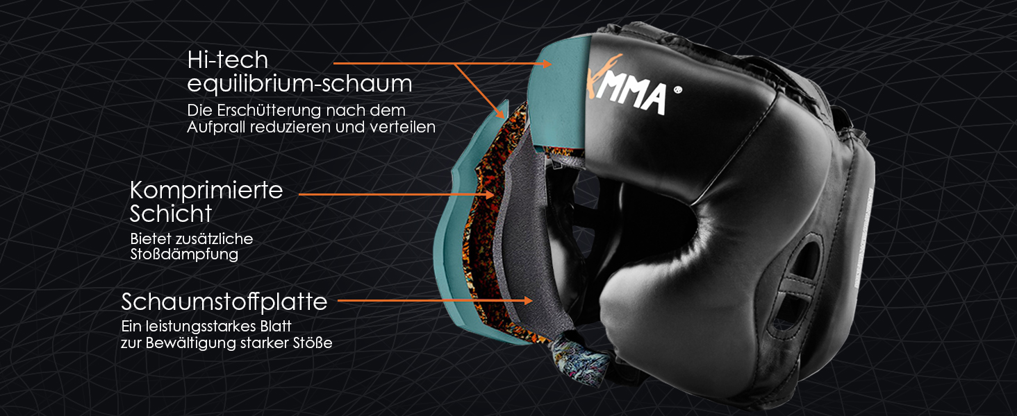 MaxxMMA Headgear L/XL - Boxing, MMA, Kickboxing, Sparring, Karate, Taekwondo - Black