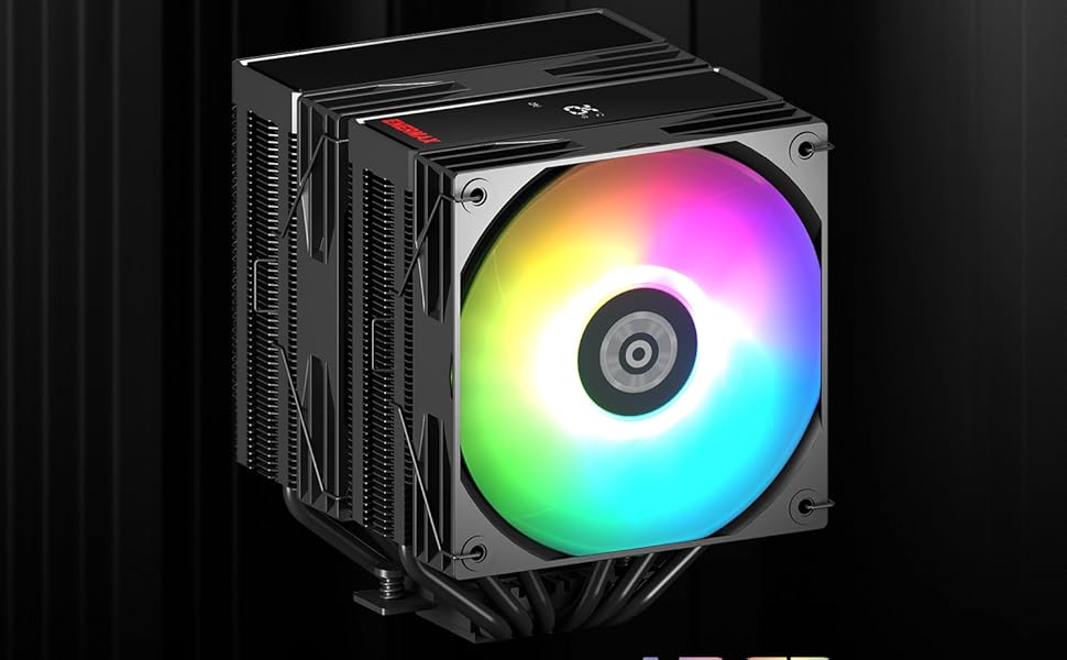 Кулер для CPU ENERMAX ETS-TD60D-ARGB: 2x 120mm вентилятор, гідравлічний підшипник, 4x Heatpipe, підтримка AMD AM5/AM4 та Intel LGA1851/1700/115x
