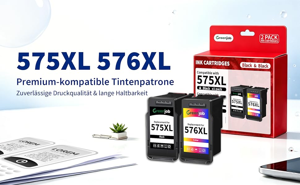 Набір картриджів 575 XL та 576 XL для принтерів Canon Pixma TS3550i, TS3551i, TS3750i, TS3751i, TS3752i, TR4750i, TR4751i (чорний та кольоровий, 2 шт.)
