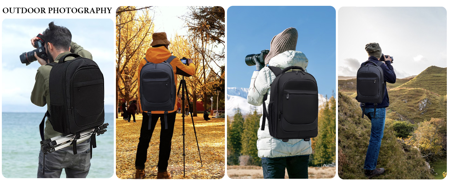 Водонепроникний рюкзак для фотоапарата: камера, DSLR, SLR, об'єктив, штатив, аксесуари, чорний