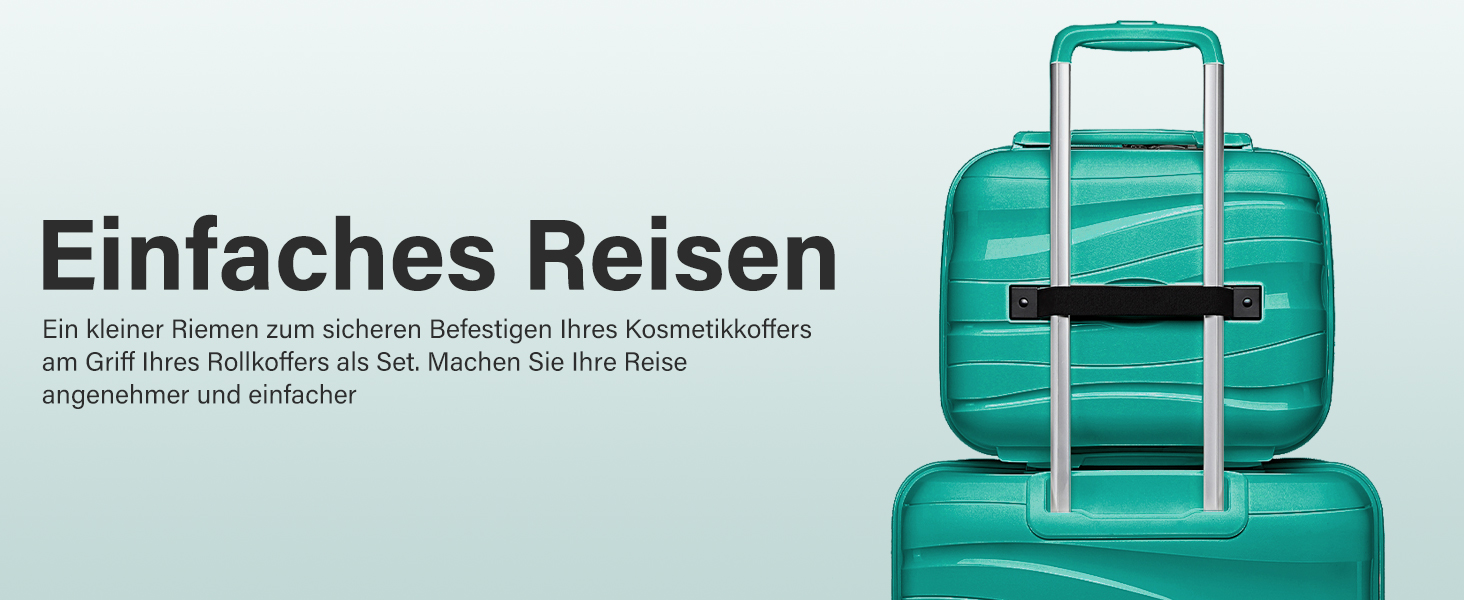 KONO Чемодан середнього розміру 65см з поліпропілену, з TSA замком, 65x46x26.5см (Зелений)