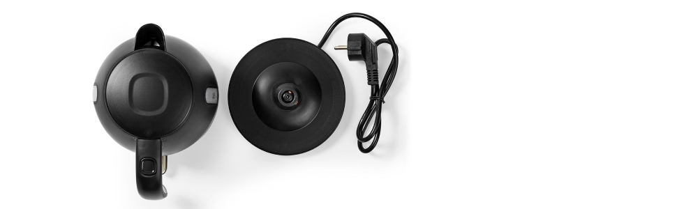 Чайник електричний 1.0 л, пластик, чорний, поворотний на 360°, прихований нагрівальний елемент, Strix Controller, захист від перегріву, колір синій