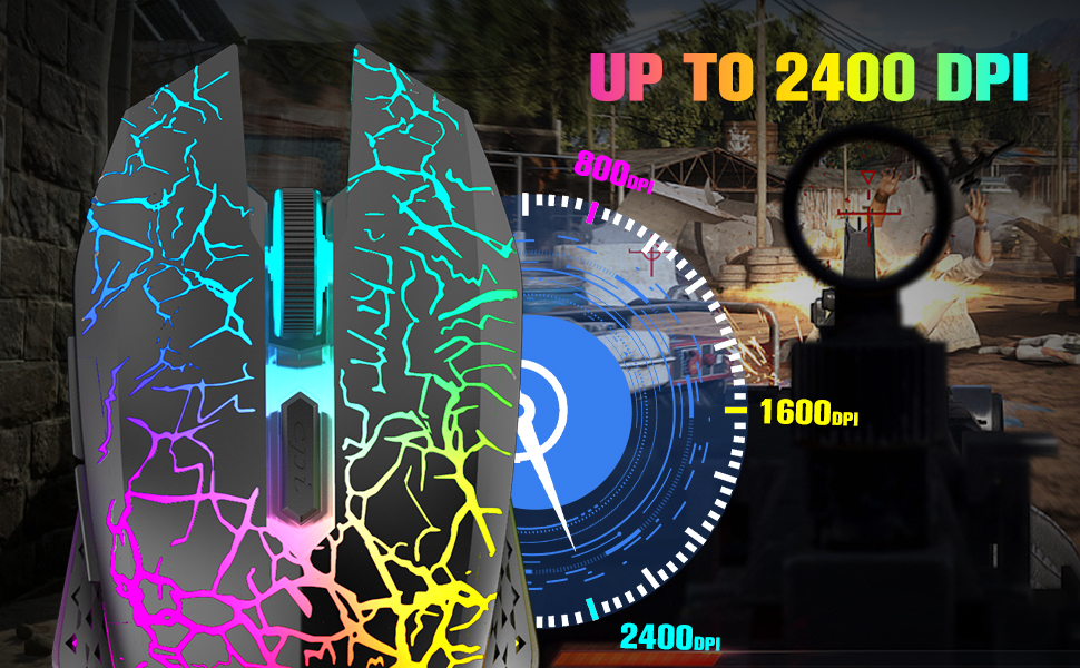 Kabellos Gaming Tastatur und Maus Combo Set: Бездротова ігрова клавіатура та миша, 2.4 GHz, 3800 mAh, тиха, 61 клавіша, компактна, Rainbow LED підсвічування, 2400 DPI, 6 кнопок, чорний