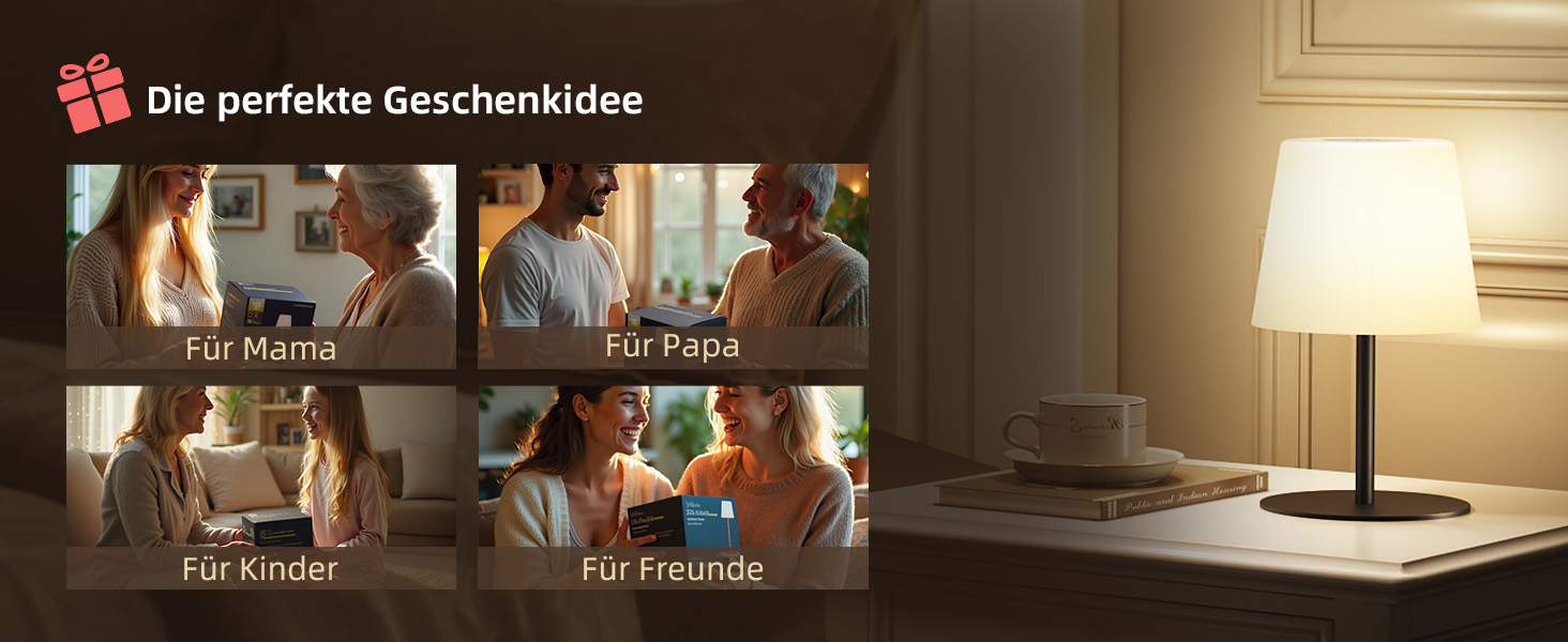 Світлодіодні настільні лампи EZVALO бездротові, 2 шт., IP65, USB-C, диммер сенсорний, 3 режими світла, для дому та кемпінгу (Чорні)