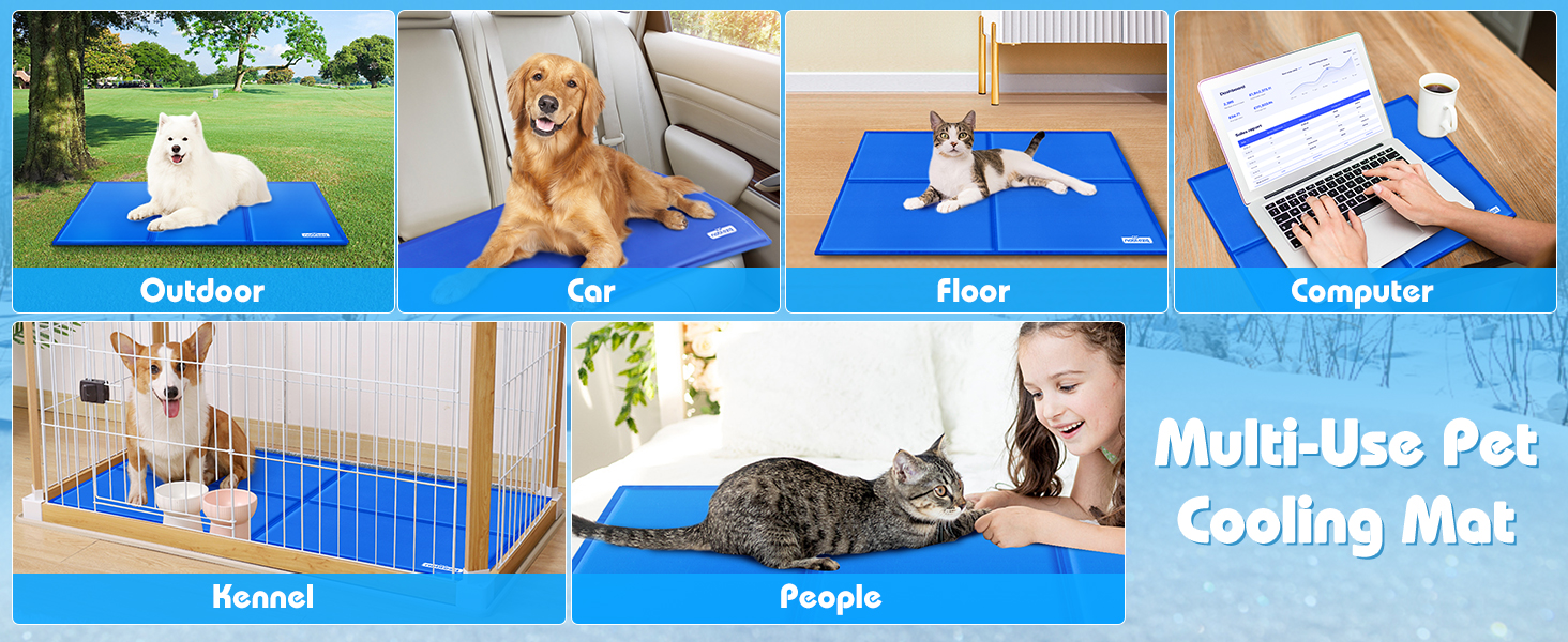 Кühlmatte Nobleza - Самостійно охолоджуючий килимок для собак, котів, цуценят. Розмір 65x50 см, блакитний.