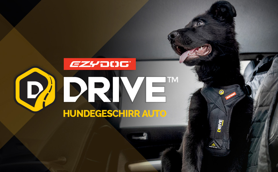 Шлейка безпеки для собак EzyDog Drive - для автомобіля, crash-тестована, чорна, середній розмір
