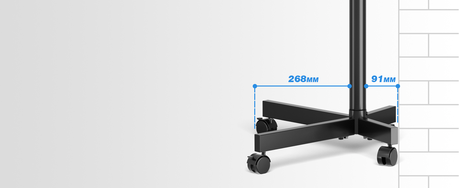 Rolling TV Stand with Wheels - Adjustable Height Mobile TV Trolley for 27-60 inch TVs, VESA 400x400, 40kg Max Weight, White (Black)