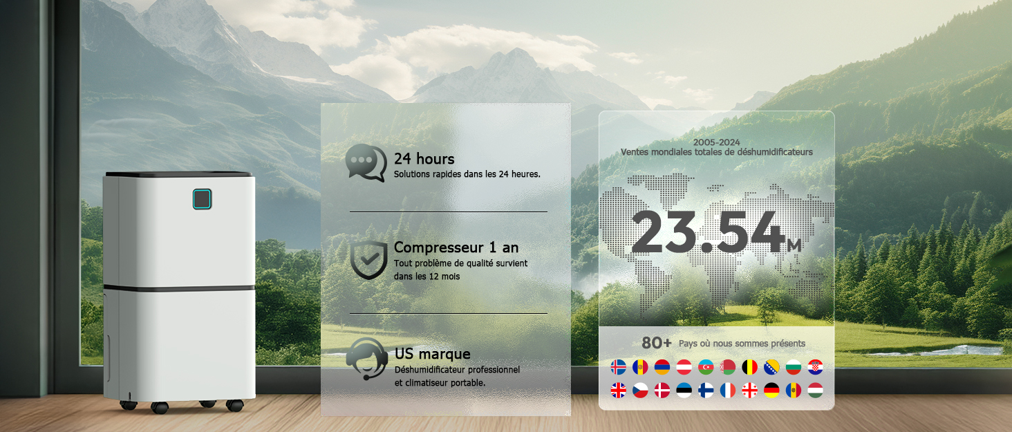 Електричний осушувач повітря HUMILABS 20L з Wi-Fi, для приміщень до 60м², з гофрованим шлангом, 4.5л бак, 3 режими, таймер, білий