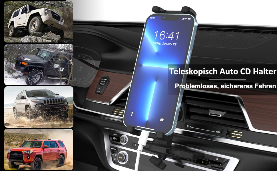 Автомобільний тримач для планшета Cuxwill у CD-слот, універсальний 360° для iPad 4-13 дюймів, смартфонів, Kindle, iPhone, монтаж у CD-привід, сумісний з iPad Pro, Air, Mini, Kindle Fire