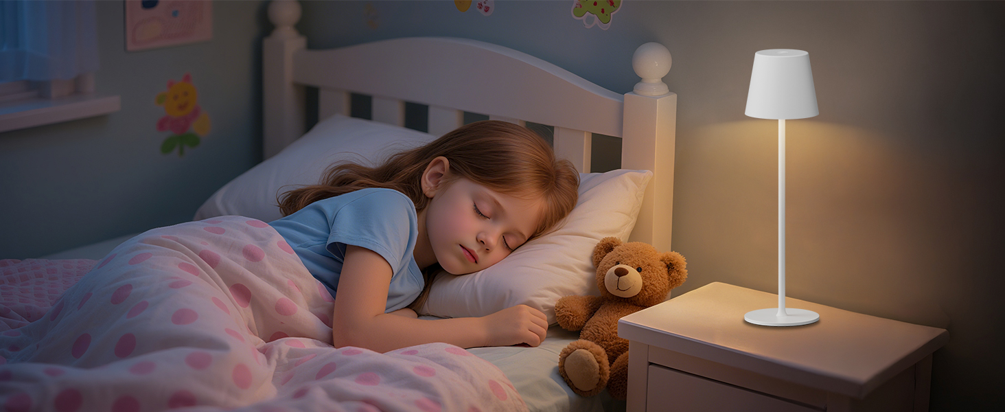 Акумуляторна настільна LED лампа бездротова з USB-C зарядкою, регульована яскравість, 3 режими світла, сенсорна лампа для дому, спальні, кемпінгу (біла)