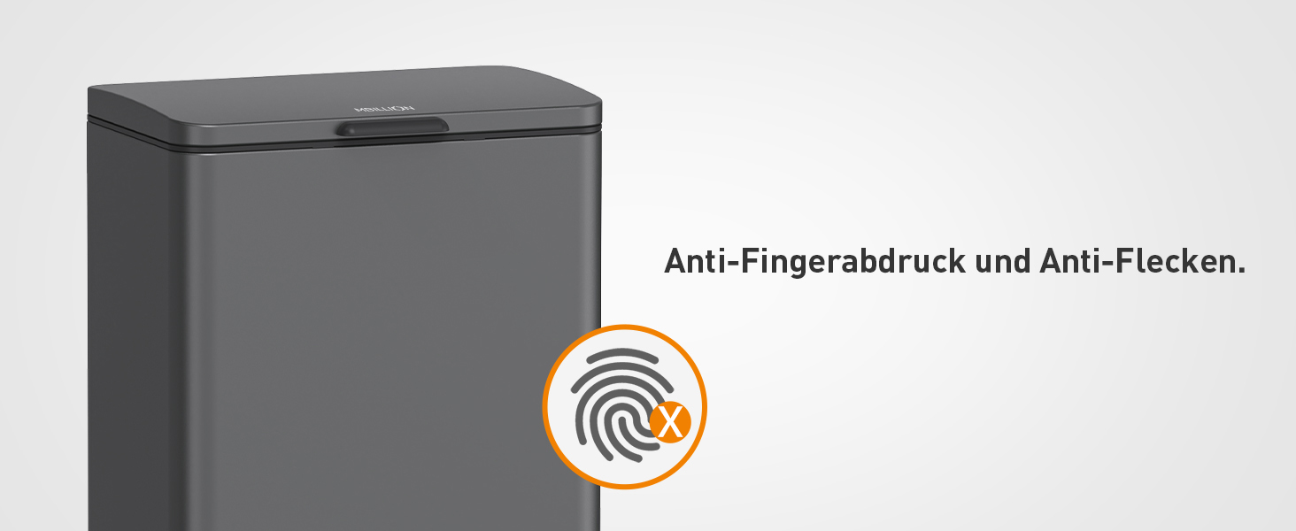 Смітник на 50 літрів з контейнером, повільно закривається, захист від відбитків пальців, велика нержавіюча сталь, кухонний смітник прямокутної форми, для дому та офісу, сірий, 50L