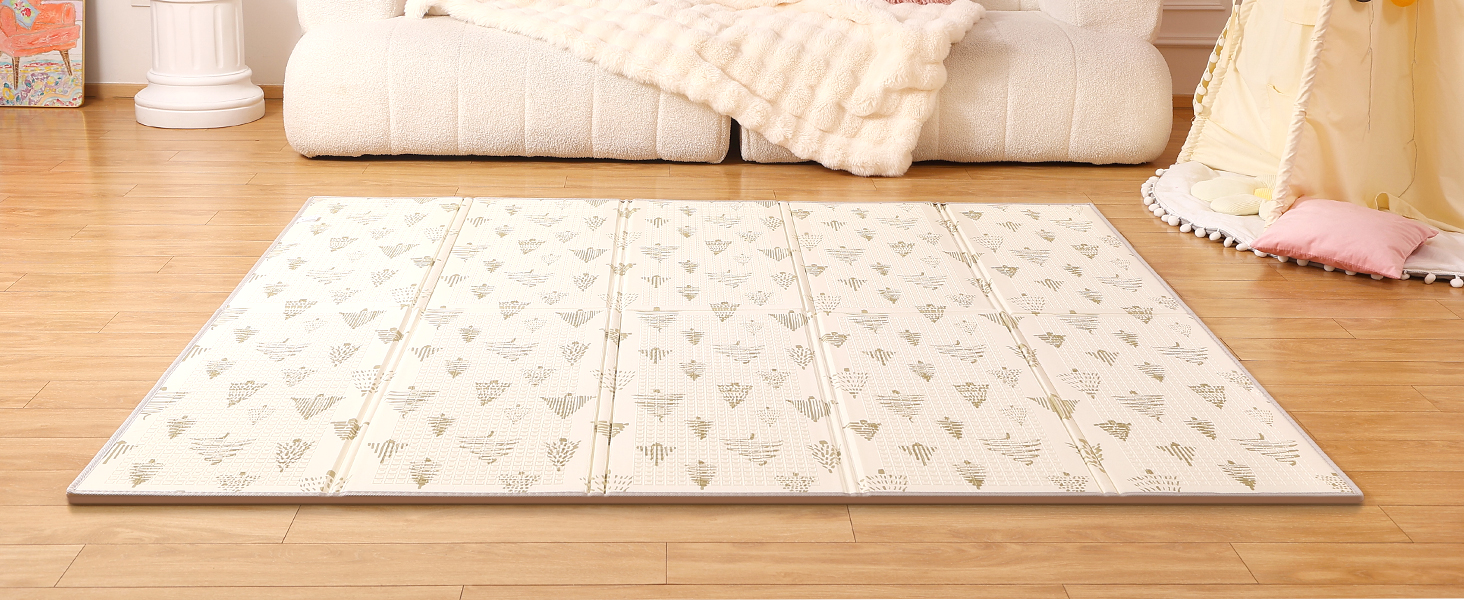 Дитячий килимок для ігор Krabbelmatte 150x180 см, складаний, водонепроникний, антиковзкий, з сумкою для перенесення - Ліс