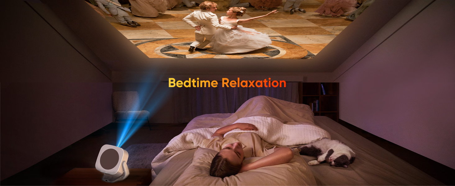 Портативний проєктор 4K Native 1080P з Wi-Fi, Bluetooth та автоматичною корекцією трапецеїдальних спотворень. Підходить для домашнього кінотеатру та використання на відкритому повітрі. Сумісний з ноутбуком, смартфоном та мишкою.