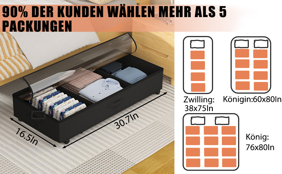 2 шт. Коробка для зберігання під ліжком 49L, комод на колесах з кришкою, металевий каркас, органайзер для одягу, взуття, ковдр, постільної білизни, чорний