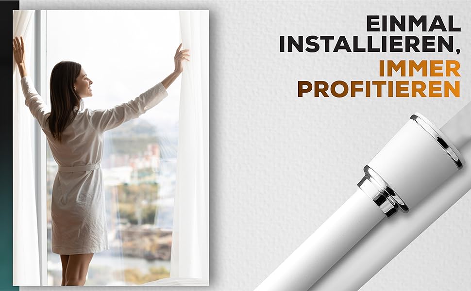 Штанга для штор Ø 32 мм, без свердління - для душу, вікна, кімнати, кухні (270-320 см, Біла)