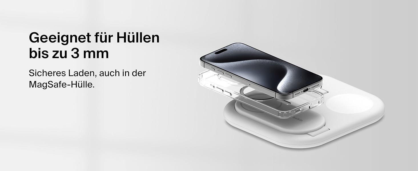 Зарядний пристрій Belkin BoostCharge 3-в-1 з підтримкою Qi2, 15 Вт, MagSafe, для iPhone, Apple Watch, AirPods