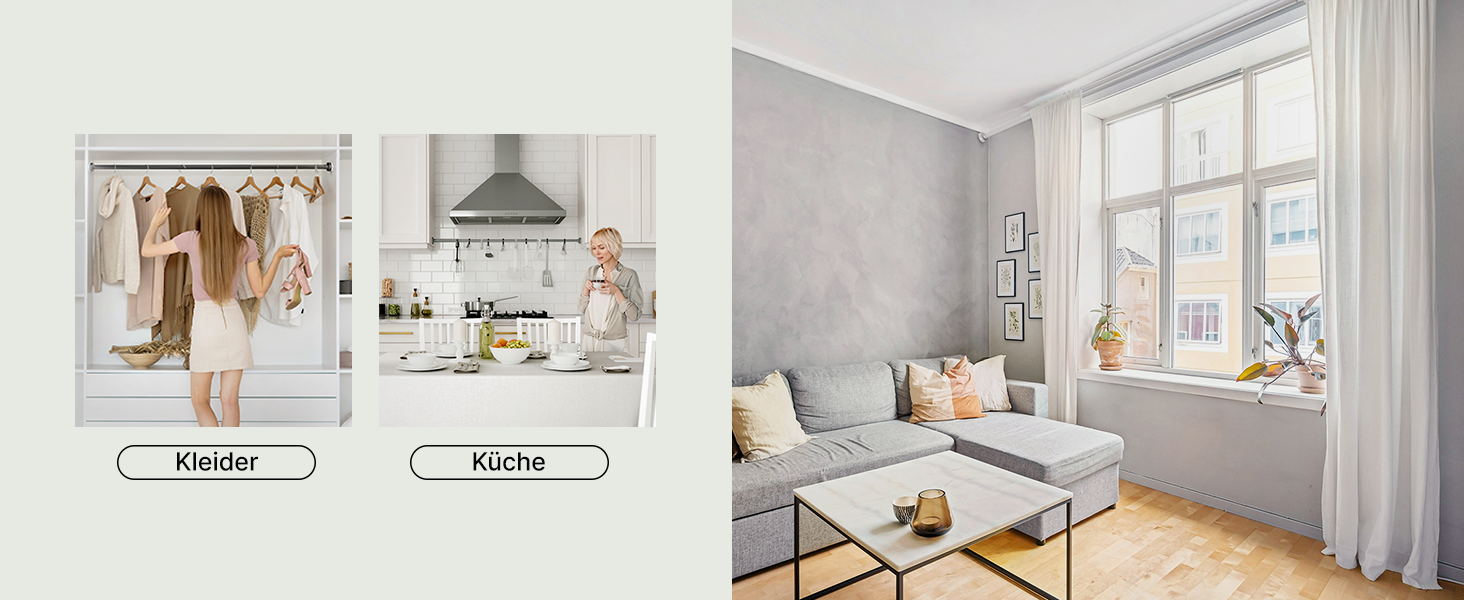 Штанга для душу без свердління 90-160 см, срібна, Ø 25 мм, телескопічна – для ванни, душу та перегородки, 1 шт.