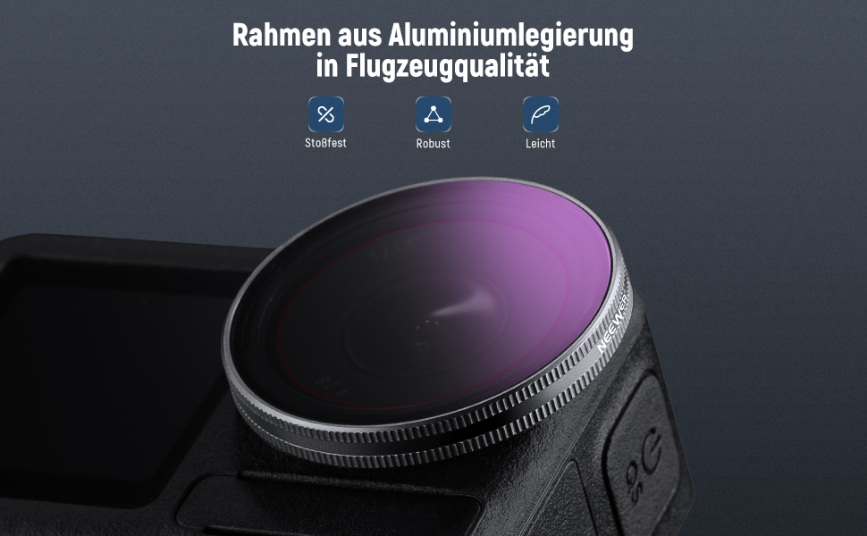 Набір фільтрів ND NEEWER для DJI Osmo Action 3/4/5 Pro (6 шт.) – ND8, ND16, ND32, ND64, ND1000, CPL, HD скло