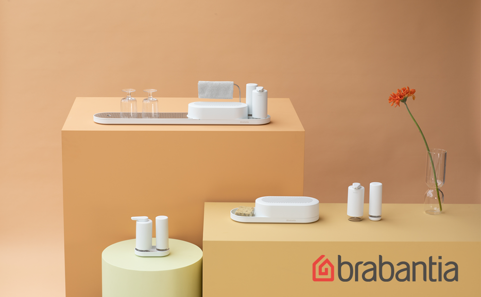 Brabantia Набір дозаторів для мила та рідини для миття посуду, 2 шт., сірий Mineral Infinite, 2 x 200 мл