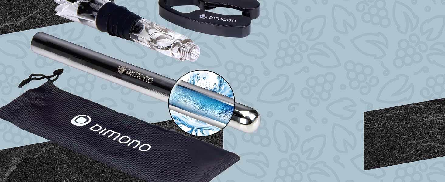 Охолоджувач для пляшок Dimono®: термо-охолоджувач для вина, шампанського та води (4-в-1)