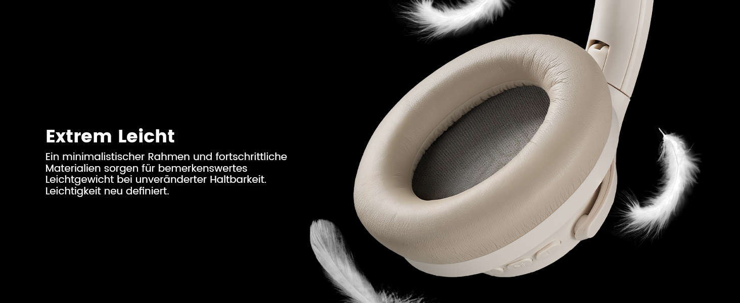 Навушники бездротові 1Mii AI Y8+ Bluetooth 6.0 з активним шумозаглушенням LDAC, 100 годин роботи, бежеві