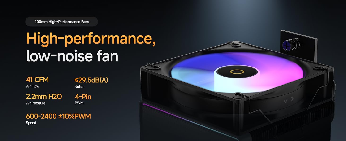 Кулер для CPU Gamma A40 BK ARGB з 4 тепловими трубками, 100мм PWM вентилятор, сумісний з Intel LGA 115X/1200/1700/1851 та AMD AM4/AM5