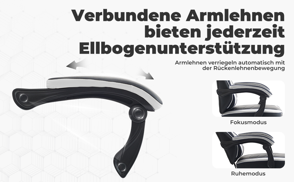 Геймерське крісло Ergonoma з підставкою для ніг, чорно-біле - Офісне крісло з підтримкою попереку