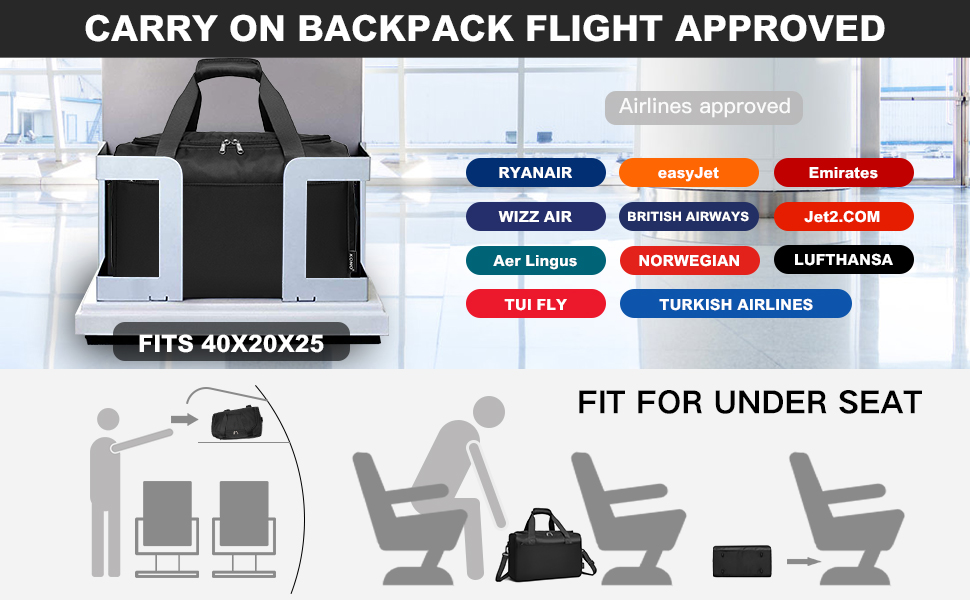 Набір валіз KONO 55 см: 2 валізи + сумка Ryanair (40x20x25 см). Колір: кремовий (чорний).
