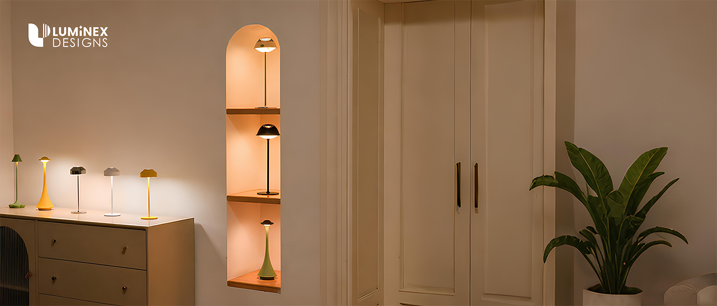 Нічник бездротовий акумуляторний Wiederaufladbare з димером та лампочкою для спальні, вітальні, їдальні - Золотий A-gold